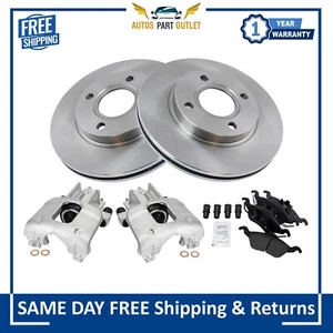 New Front Brake Calipers Pads & Rotors Fits For 2000-2004 Ford Focus ZTS ZX3 - Picture 1 of 13