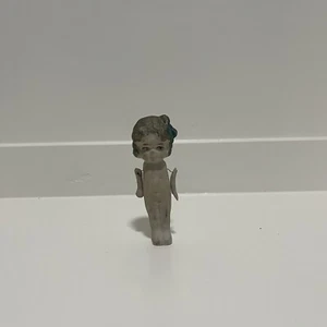 Vintage Porzellan Puppe Made in Japan selten 4 Zoll lockiges Haar bewegliche Arme - Bild 1 von 6