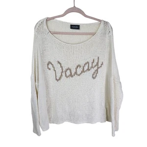 Maglione Maglia Aperta Navi Legno Vacay S/M Bianco Leggero Spiaggia Vestibilità Relaxed - Foto 1 di 10