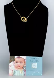 Double Linked Chain Necklace 925 Sterling Silver Dipped In 18k Gold Chain - Picture 1 of 1