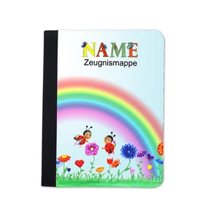 Zeugnismappe Mädchen Marienkäfer personalisiert mit Name Urkundenmappe A4+ - Bild 1 von 9