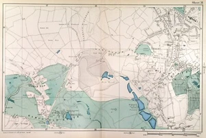 LONDON. Detailed antique plan of Highgate, Kenwood, Hampstead, North Hill 1908 - Picture 1 of 1