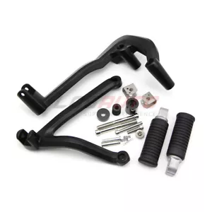 For Harley Sportster S RH1250 Rear Footpegs Footrests + Bracket Passenger Black - Picture 1 of 11