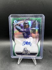 2023 Bowman Chrome Dyan Jorge Green Grass Refractor Prospect Auto /99