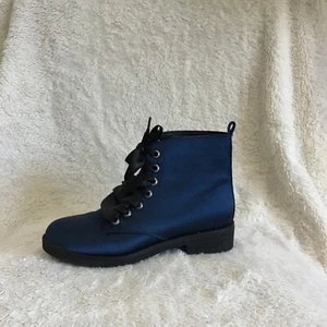 Dirty Laundry Damengröße 8 Satin blau Band Spitze Roset Kampfstiefel Goth Punk - Bild 1 von 9