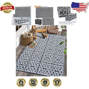 Premium UV Stabilized Reversible Mats - 5' x 8' Outdoor Rug for Deck or Picnics - Picture 1 of 9