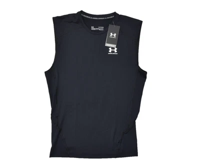 Camiseta Under Armour HeatGear masculina compressão sem mangas tamanho GG preta NOVA - Imagem 1 de 4