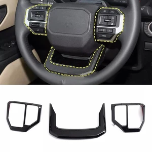 For Toyota Land Cruiser Prado 2024-2025 Glossy Black Steering Wheel Trims Decor - Picture 1 of 7