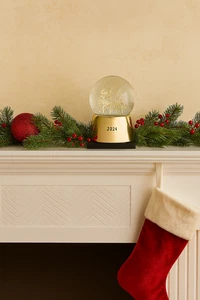 Holiday Lane Shine Bright Gold-Tone Reindeer Water Globe 5.5” (1-2) - Picture 1 of 3