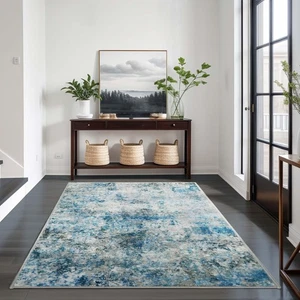 Moderne Abstrakte Waschbare Vorleger - 3x5 Moderne Weiche Matte Fleckenbeständig... - Bild 1 von 9