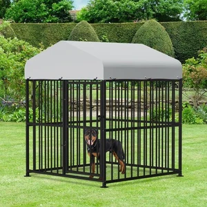 4 x 4 x 5 Ft Large Outdoor Dog Kennel, Heavy Duty Metal Frame Dog Cage with T... - Picture 1 of 7