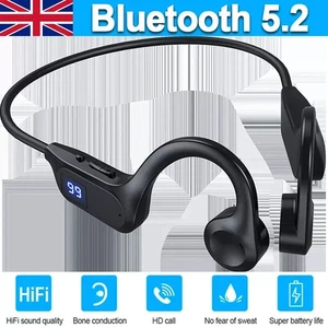 Bone Conduction Earphones Wireless Headset Sport Bluetooth Waterproof Headphones - Picture 1 of 13