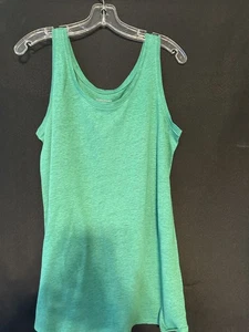Conjunto Doble Eileen Fisher Seda Lino Talla Mediana Verde Usado en Excelente Condición Tanque y Manga Corta Sw - Imagen 1 de 7