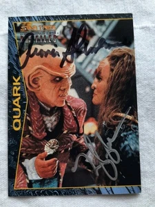 Star Trek Deep Space Nine Profiles Card Quark & Grilka - 2 AUTOGRAPHS - Picture 1 of 4