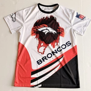 Denver Broncos Shirt Mens L White Short Sleeve Casual NFL Football Men - Picture 1 of 6