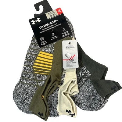 3 pares de calcetines para correr Under Armour para hombre y mujer UA elevados + No Show grandes $25 Foto 1 de 4
