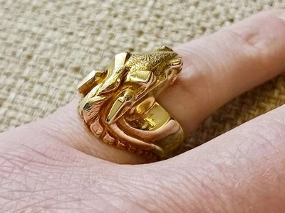 🐴🥇1Solid Gold Ring Size ~7.25 ; 18.47 g- Horse Head - Amazing Artistry🥇🐴 - Image 1 of 4