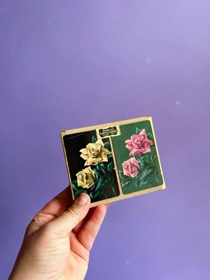 Винтажные игральные карты Duratone с пластиковым покрытием с цветочным принтом - Изображение 1 из 4