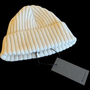 BNWT Malloch’s White Wilton Lambswool Beanie Hat RRP £70 Made In Scotland - Picture 1 of 4