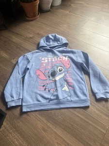 Girls Age 11-12 Yrs Hoodie Primark Disney Stitch Cotton Polyester Light Blue - Picture 1 of 13