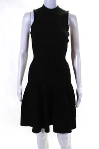 Carven Womens Knit Crew Neck Sleeveless Drop Waist A-Line Dress Black Size S - Bild 1 von 6