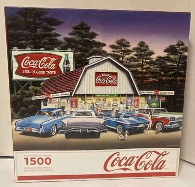 Springbok Night on the Town Coca-Cola Coke 1500 Piece Jigsaw Puzzle Complete - Image 1 of 4