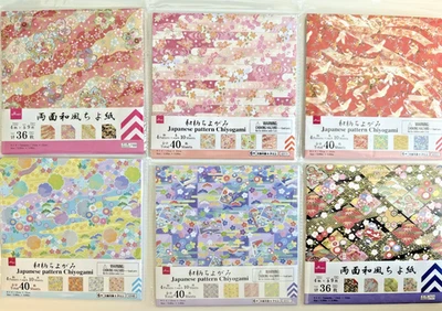 Japanese Chiyogami Origami Paper 36 Sheets 6 Set Washi Daiso Japan - Image 1 of 4