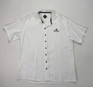 Camisa Blanc Du Nil Para Hombres XL Blanca Manga Corta Abotonada Suave Logo de Vacaciones - Imagen 1 de 9