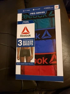 PACK DE 3 CALZONCILLOS BOXER DE RENDIMIENTO CORTO Reebok Pro-Series para hombre (medianos) NUEVOS - Imagen 1 de 2
