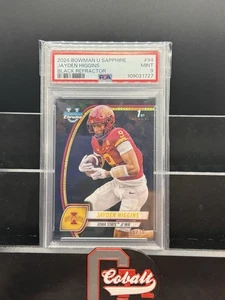 2024 Bowman Chrome U Sapphire Edition #94 Jayden Higgins 1st Black /10 PSA 9 - Picture 1 of 1