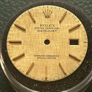 Rolex para hombre Datejust champán lino oro esfera índice 16013 16018 16233 vintage - Imagen 1 de 5