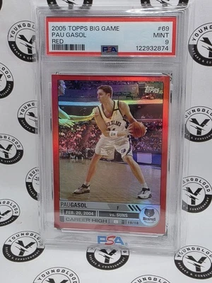 2005-06 Topps Big Game Red 04/99 Pau Gasol #69 HOF -- PSA 9 - Image 1 of 2