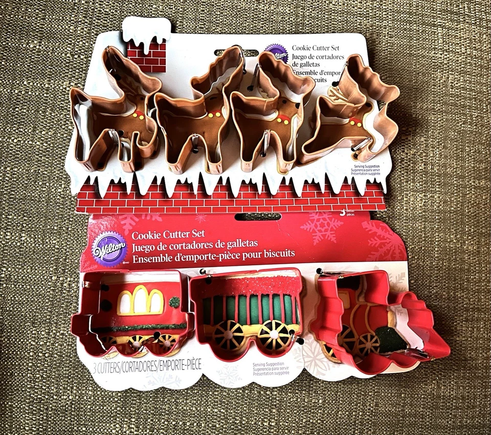 Wilton 4pc Christmas Decorations Reindeer Metal Cookie Cutter Set Small
