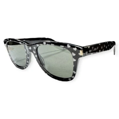 Saint Laurent SL51 Sunglasses Glitter Silver Hearts Frame Gray Lenses Rare VTG - Image 1 of 4
