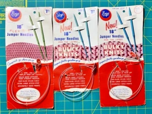 3 Pullover flexible gerade Stricknadeln mit Stoppern Vintage Boye Gr. 5, 6 & 7 - Bild 1 von 5