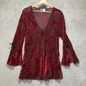 Fredericks Whimsigoth camicia da notte tunica donna XL velluto burnout romantica gotica Y2K - Foto 1 di 14