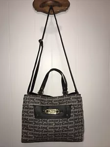 Borsa JUICY COUTURE nera beige logo oro catena logo accento tracolla - Foto 1 di 17