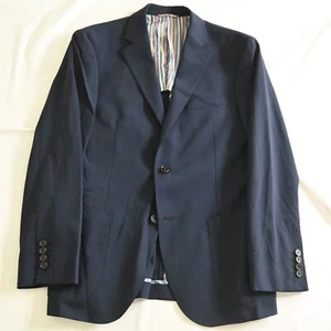 Ibiza 40R Navy Blue Carini Stretch Wool Mens Blazer Suit Jacket Sport Coat - Picture 1 of 12