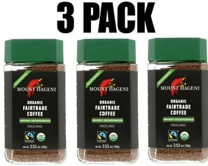 Mount Hagen, Organic Fairtrade Coffee, Instant, Decaffeinated, 3 PACK, 100 g ea - Picture 1 of 2