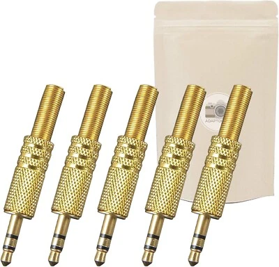 ADAPTOUT X5 Jack Prise Mini Jack 3.5mm Male à Souder Stéréo Fiche Male Minijack