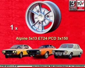 1 Cerchio Lega Renault Alpine R12 R15 R16 R17 5.5x13 Wheels Felgen Llanta Jante - Foto 1 di 23