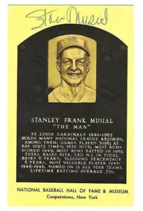 Autogrammiert STAN MUSIAL Hall of Fame Gold Plakette Postkarte mit Zertifikat - Bild 1 von 1
