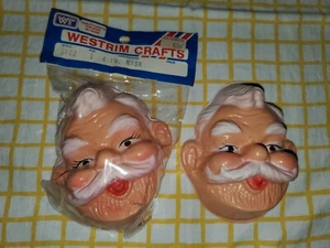2 Vintage Westrim Crafts 6402 Santa Face Mask 4" - Picture 1 of 11