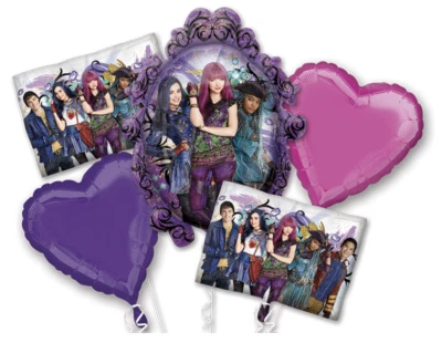 AMSCAN Disney Descendants 2 Happy Birthday Party Favor 5x Foil Balloons Bouquet -NEW!!