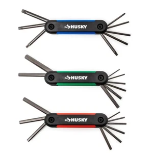 Portable 3 PIECES SAE/Metric Folding Hex Key Set with Bonus Torx Multicolor Set - Picture 1 of 8