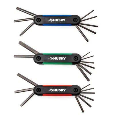 Portable 3 PIECES SAE/Metric Folding Hex Key Set with Bonus Torx Multicolor Set - Image 1 of 4