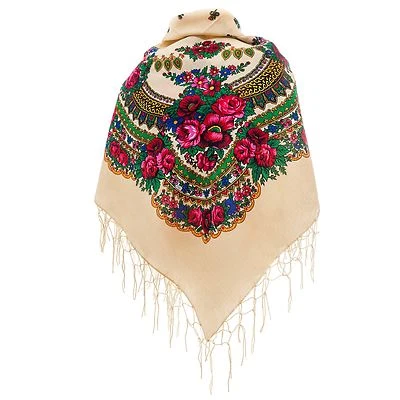 Foulards Chal Eslavo Bufanda Patrón de Flores Flecos Algodón Popular De Colección POLONIA Foto 1 de 2