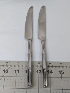 Hampton Silversmith Bamboo Stainless Flatware Dinner Knife lot of 2 - Picture 1 of 3