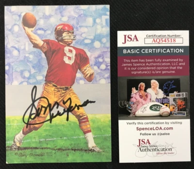 Sonny Jurgensen Signed Ltd. Art Card JSA w/COA NFL Washington Redskins HOF '83! - Image 1 of 4