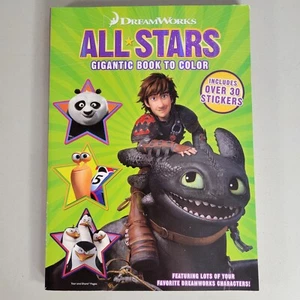 DreamWorks All Stars Gigantic Coloring Book Stickers Turbo Kung Fu Panda Dragons - Picture 1 of 9